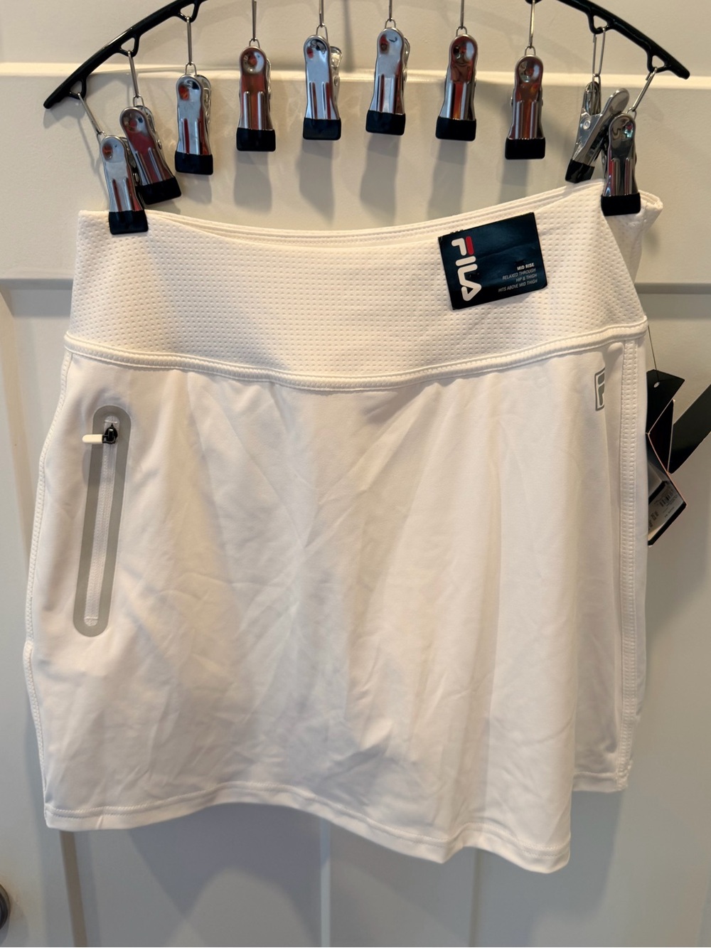 Fila White Athletic Skort with Zipper Pocket